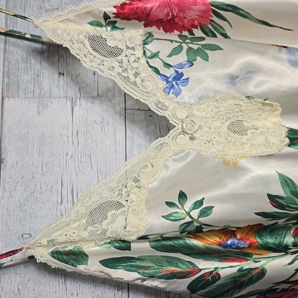 Vintage Deena Floral Lace Trim Slip Dress Sz M - Picture 5 of 13